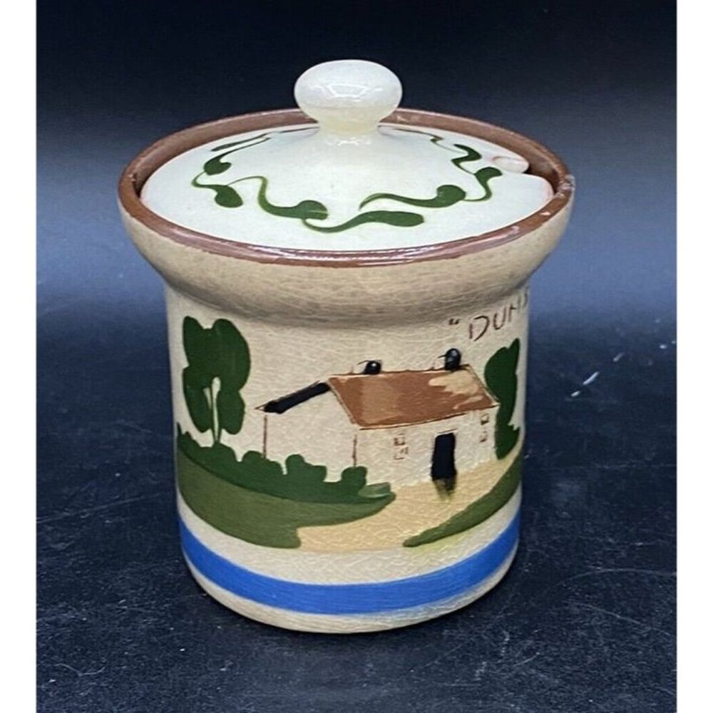 Dartmouth Pottery Devon England Brown Glaze Mustard Pot